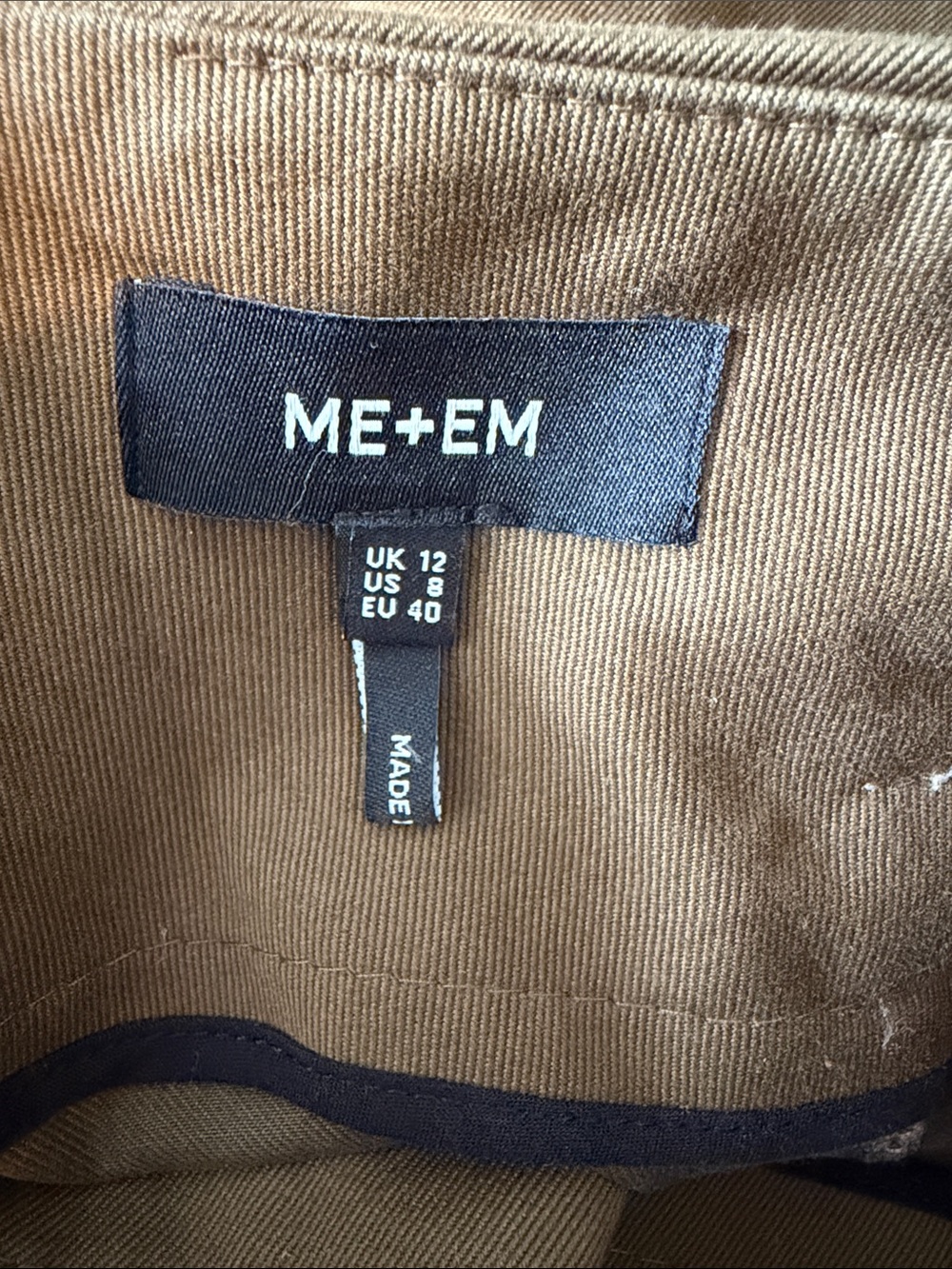 Me + Em Tie-Waist A-Line Midi Skirt in Olive Size 8 - Picture 5 of 6
